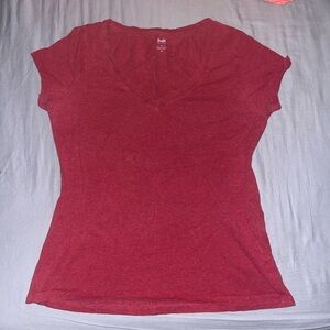 Women's Red V-Neck Top